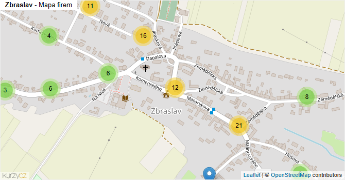 Zbraslav - mapa firem