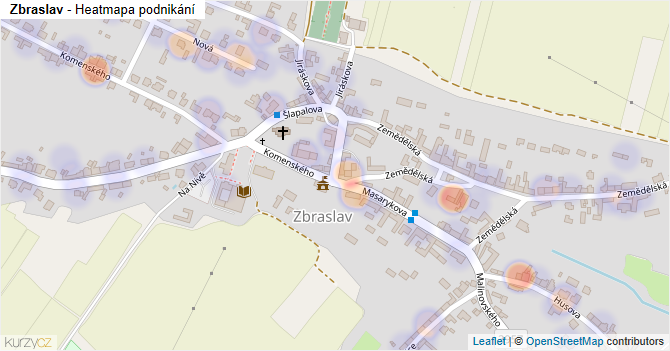 Zbraslav - mapa podnikání