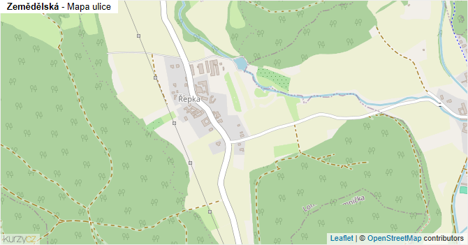 Zemědělská - mapa ulice