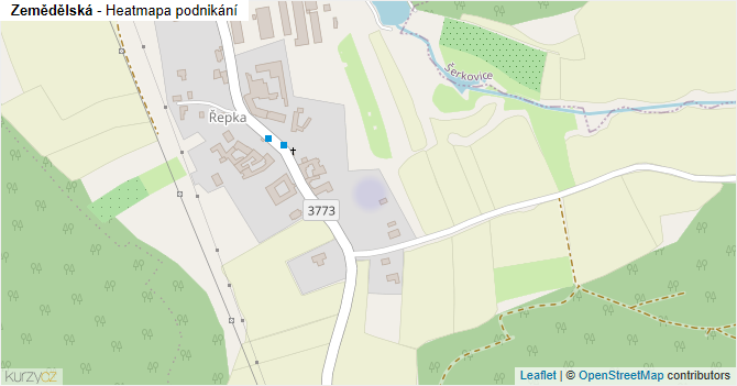 Zemědělská - mapa podnikání