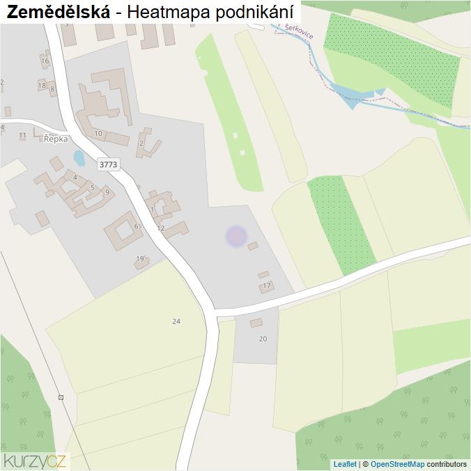 Mapa Zemědělská - Firmy v ulici.