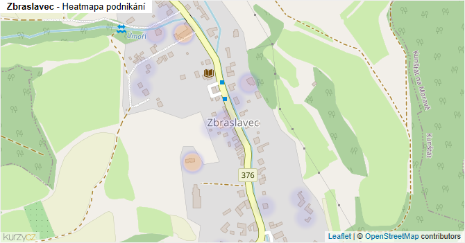 Zbraslavec - mapa podnikání