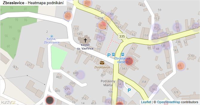 Zbraslavice - mapa podnikání