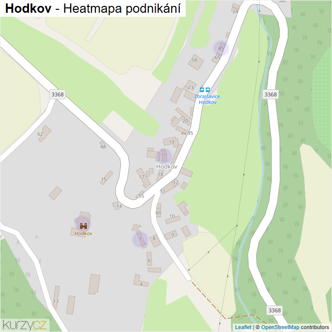 Mapa Hodkov - Firmy v části obce.