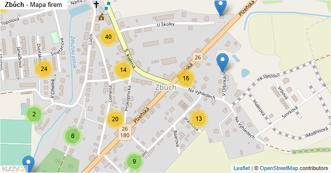Zbůch - mapa firem