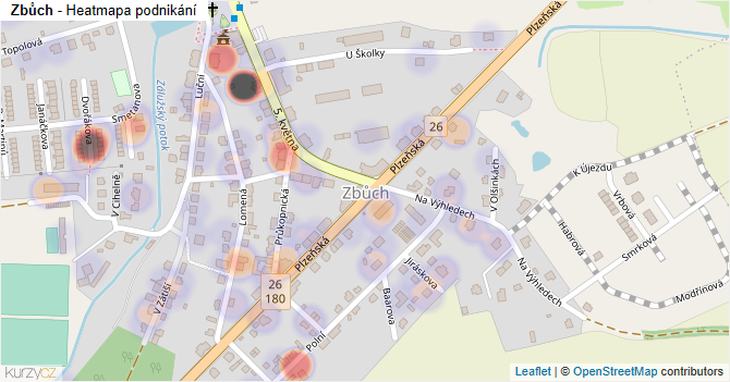 Zbůch - mapa podnikání