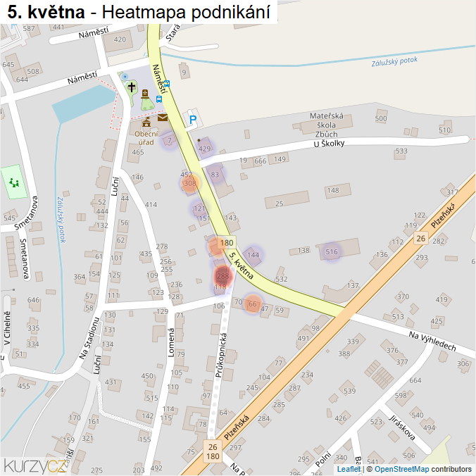 Mapa 5. května - Firmy v ulici.