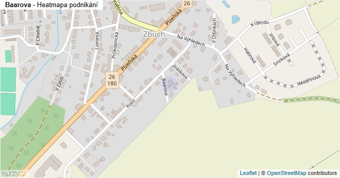 Baarova - mapa podnikání