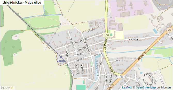 Brigádnická - mapa ulice