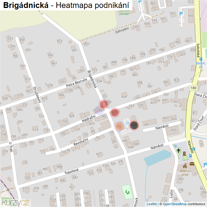 Mapa Brigádnická - Firmy v ulici.