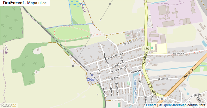 Družstevní - mapa ulice