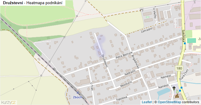 Družstevní - mapa podnikání