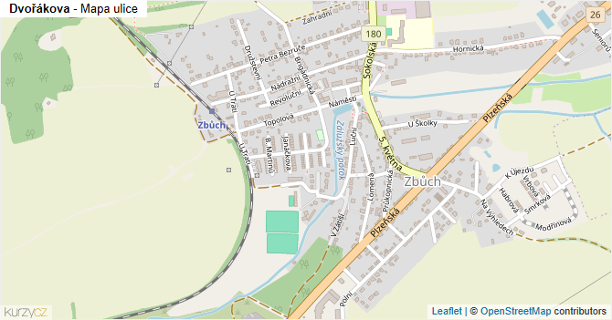 Dvořákova - mapa ulice
