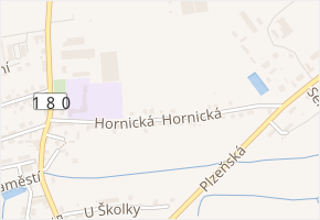Hornická v obci Zbůch - mapa ulice
