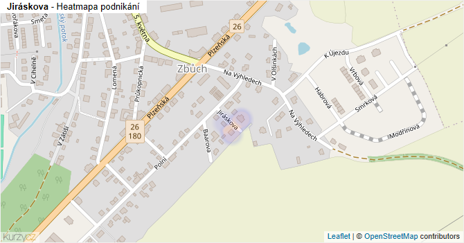 Jiráskova - mapa podnikání