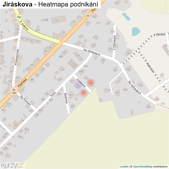 Mapa Jiráskova - Firmy v ulici.