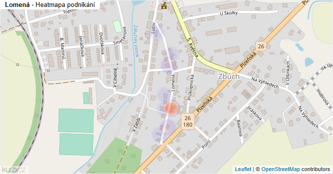 Lomená - mapa podnikání