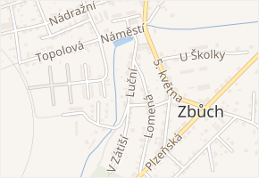 Luční v obci Zbůch - mapa ulice