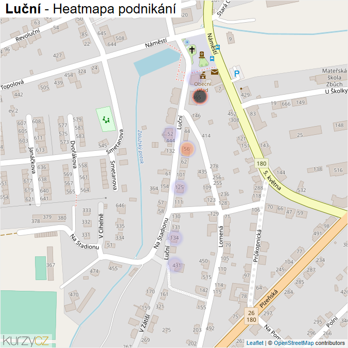 Mapa Luční - Firmy v ulici.
