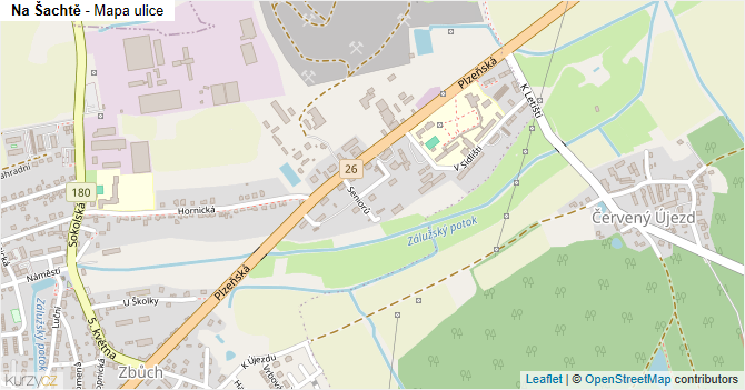 Na Šachtě - mapa ulice
