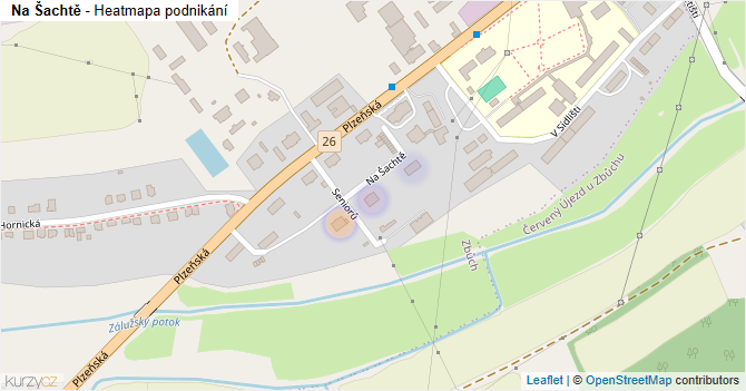 Na Šachtě - mapa podnikání