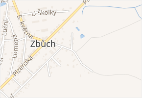 Na Výhledech v obci Zbůch - mapa ulice
