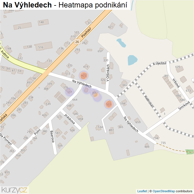 Mapa Na Výhledech - Firmy v ulici.