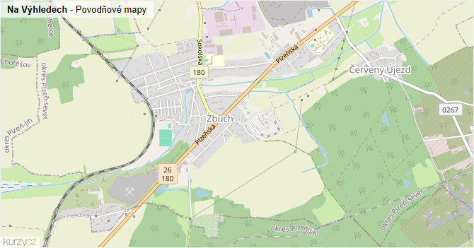 Na Výhledech - záplavové mapy stoleté vody