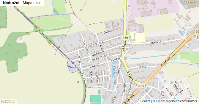 Nádražní - mapa ulice