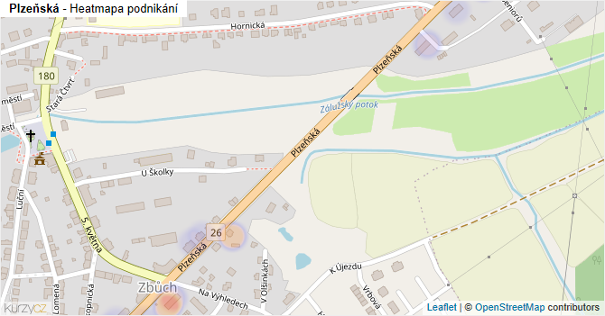Plzeňská - mapa podnikání