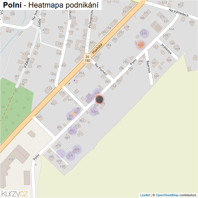 Mapa Polní - Firmy v ulici.