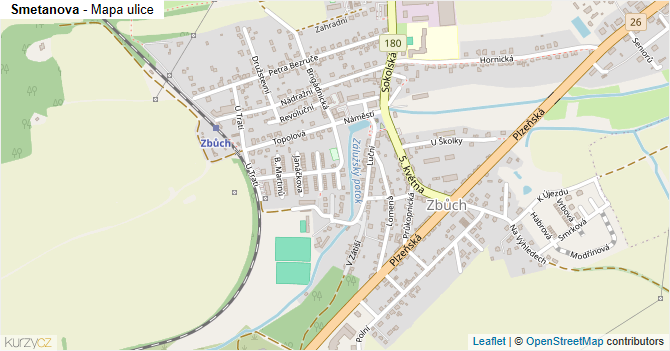 Smetanova - mapa ulice