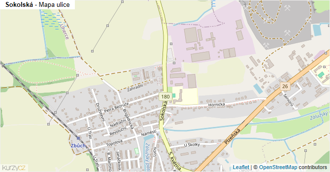 Sokolská - mapa ulice
