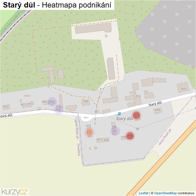 Mapa Starý důl - Firmy v ulici.