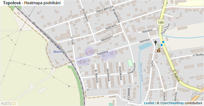 Topolová - mapa podnikání