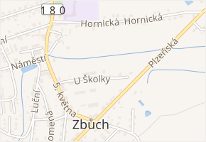 U Školky v obci Zbůch - mapa ulice