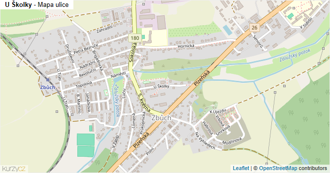 U Školky - mapa ulice
