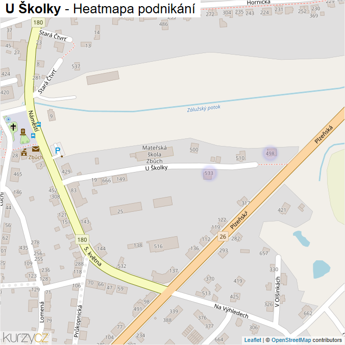 Mapa U Školky - Firmy v ulici.