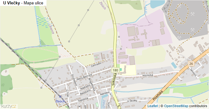 U Vlečky - mapa ulice