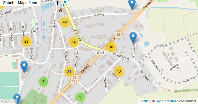 Zbůch - mapa firem