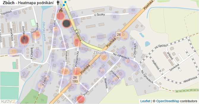 Zbůch - mapa podnikání
