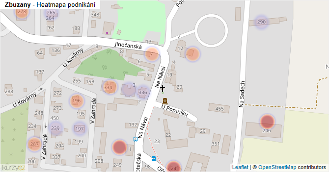 Zbuzany - mapa podnikání