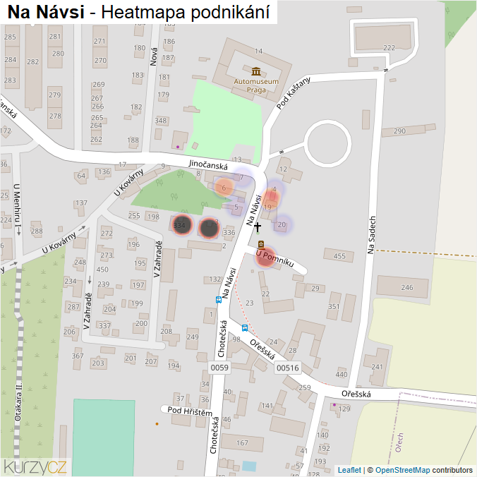 Mapa Na Návsi - Firmy v ulici.