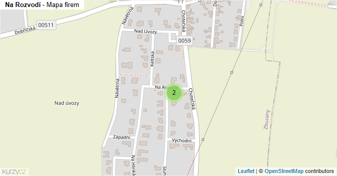 Na Rozvodí - mapa firem