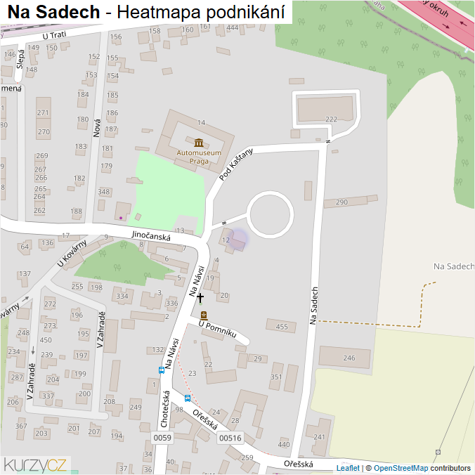 Mapa Na Sadech - Firmy v ulici.
