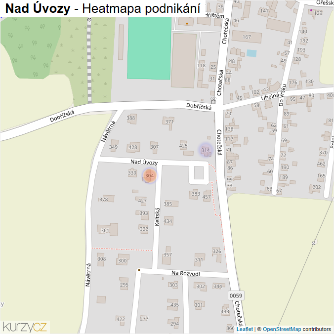 Mapa Nad Úvozy - Firmy v ulici.