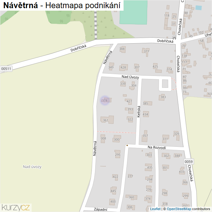 Mapa Návětrná - Firmy v ulici.