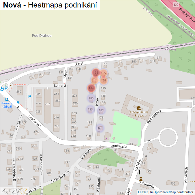 Mapa Nová - Firmy v ulici.