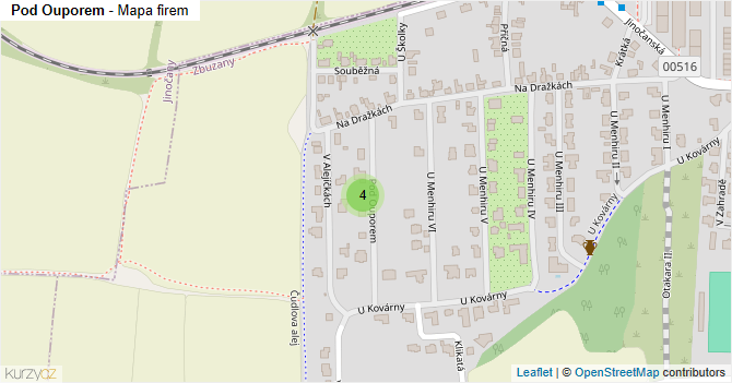 Pod Ouporem - mapa firem