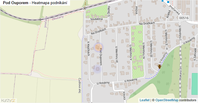Pod Ouporem - mapa podnikání